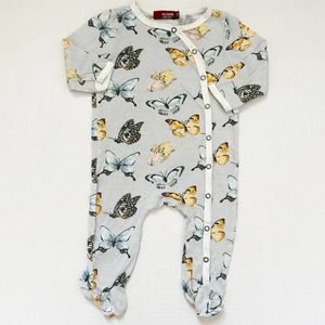 Milkbarn Baby Butterfly Bamboo Footie Pajamas One Piece 3-6m